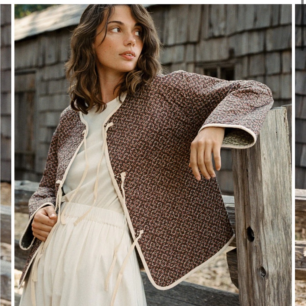 Christy Dawn Quilted Kira Jacket in Geo Ditsy Hickory
